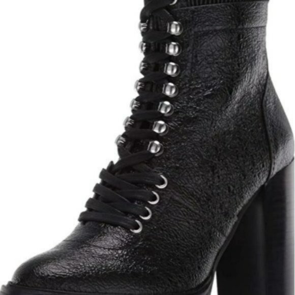 Vince Camuto Ermania Leather Platform Lace-up Bootie -7.5 - Picture 4 of 13